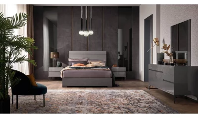 Комплект мебели в спальню Alf Group Graphite (Кровать 160x200, комод, 2 тумбы) PJGP0150 + KJGP125