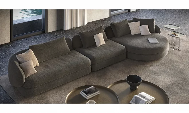 Диван угловой Craig Cattelan Italia T180 left + CN120 + CR160 right