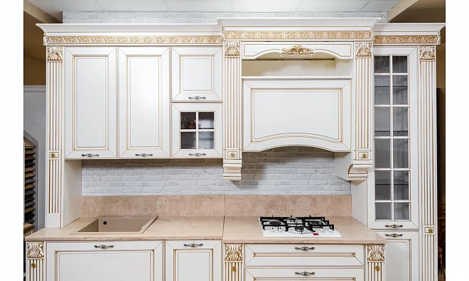 Stosa Cucine Dolcevita Кухня + Столешница+Мойка Бежевый\Золото P/expo