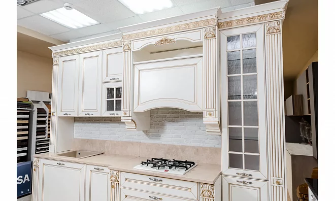 Stosa Cucine Dolcevita Кухня + Столешница+Мойка Бежевый\Золото P/expo
