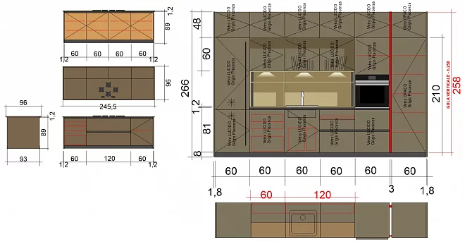 ALIANT кухня+модуль под варочную панель 367x60x266 168437